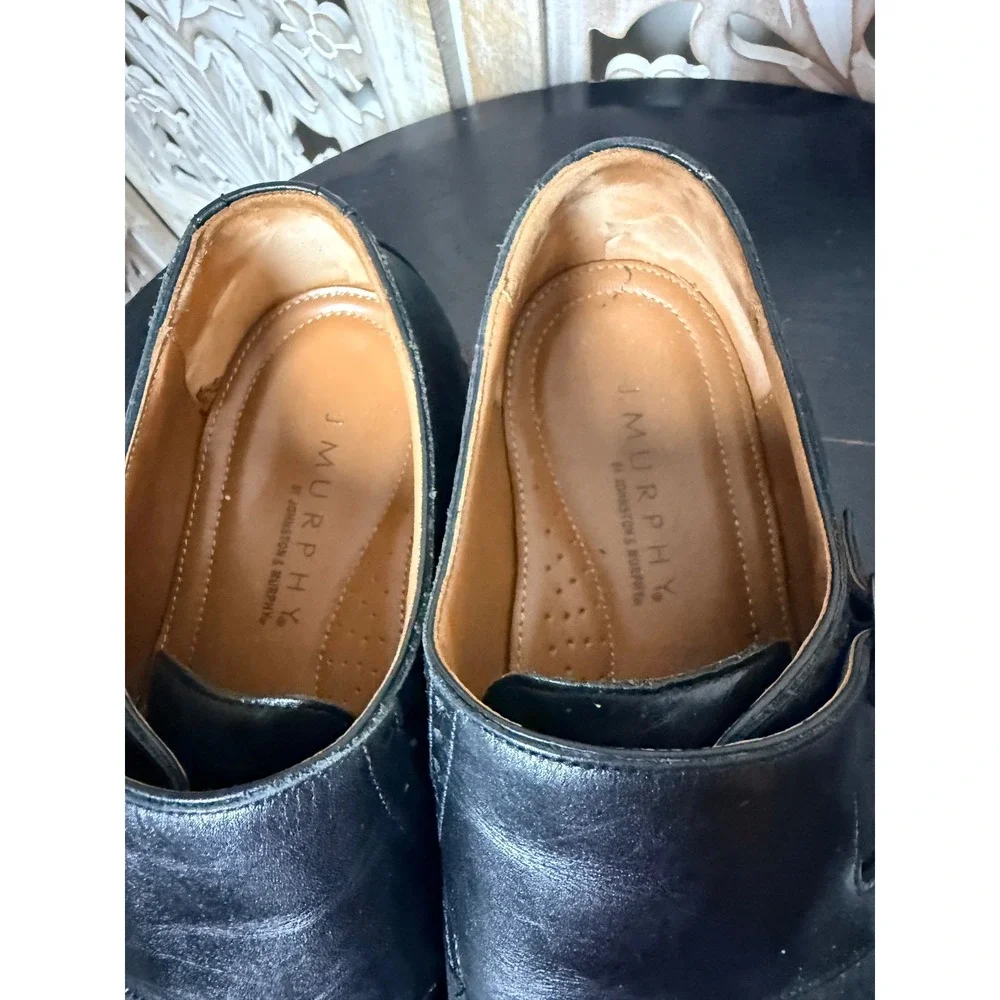 J. Murphy Johnston & Murphy Black Leather Double Monk Strap Shoes 13M 59 1041